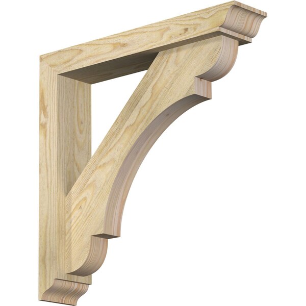 Ekena Millwork Olympic Traditional Rough Sawn Bracket w/ Offset Brace, Douglas Fir, 4"W x 20"D x 20"H BKT0402X20X20OLY01RDF - main